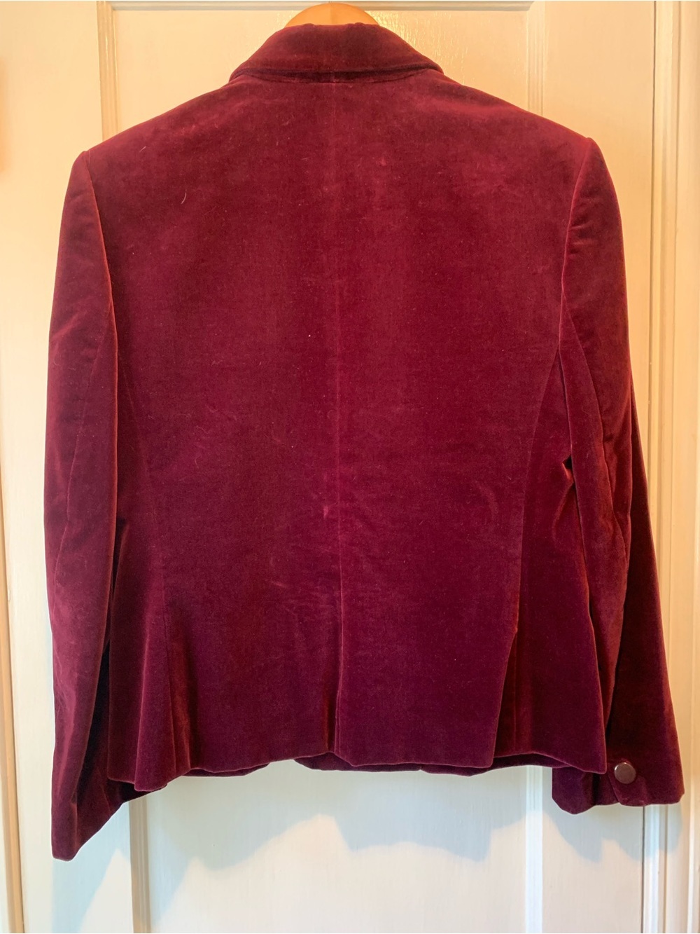 Jones New York Vintage 90s Magenta Cotton Velvet Blazer Jacket Size 10 - Picture 5 of 14